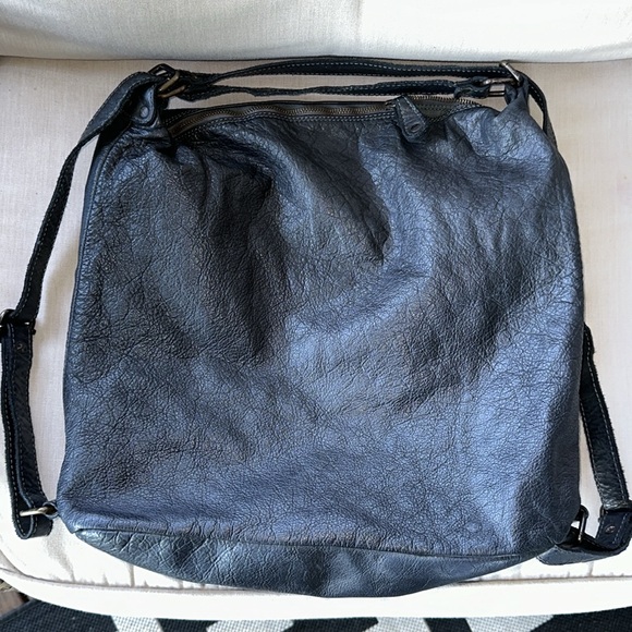 Civico 93 Genuine Italian Leather Purse Backpack Charcoal - Picture 4 of 7